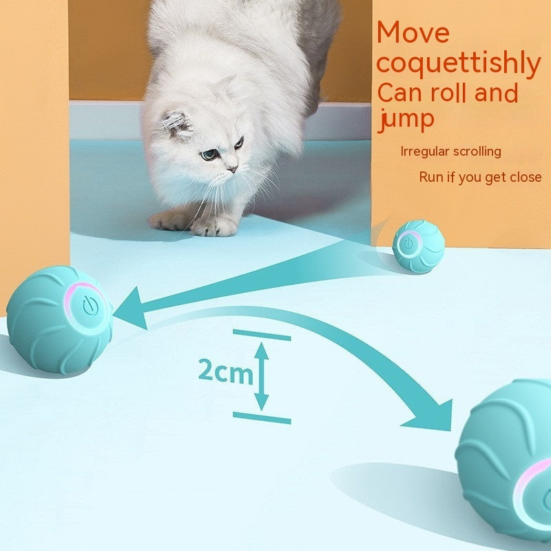 Smart Cat Toys Rolling Ball Pet Cat Owner Interactive Pets Toys Automatic Bouncing Ball USB Self Hi Teasing Kittens Jumping Ball
