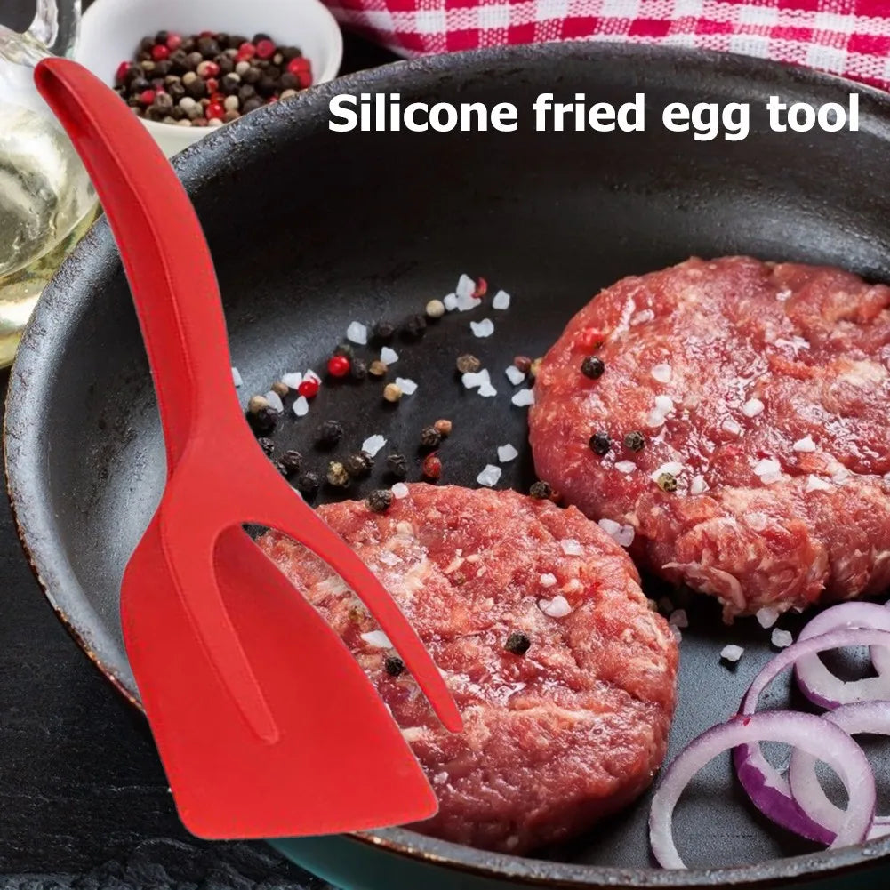 Multifunction 2 In 1 Spatula Tongs for Kitchen Egg Steak Toast Ham Fried Tongs Non Stick Tongs Novel Kitchen Accessories