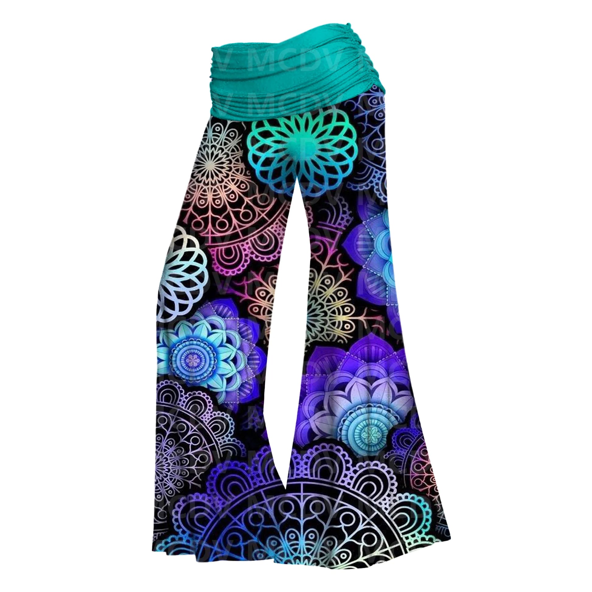 Women's Wide Leg Pants Yoga Psychedelic  Printed Women's Casual Pants 5 Color