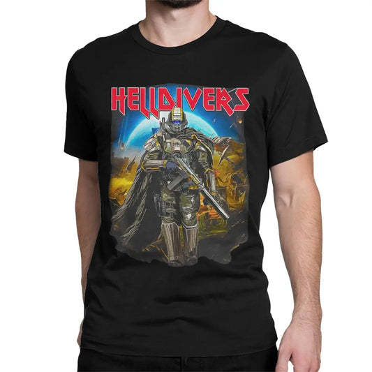 Helldivers 2 Skull T Shirt for Men
