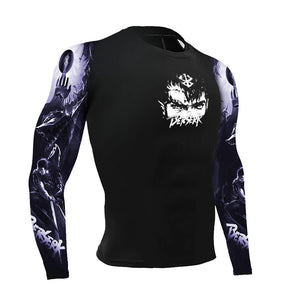 Berserk Compression Shirt Guts 3D Printed Long Sleeves Rash Guard Breathable Quick Dry Athletic Gym Performance Top - StickEmUpDesigns.ca