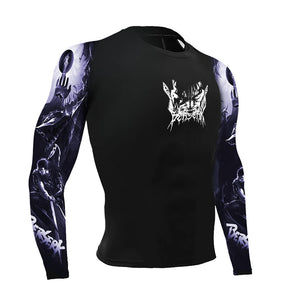 Berserk  Compression Shirt Guts 3D Printed Long Sleeves Rash Guard Breathable Quick Dry Athletic Gym Performance Top