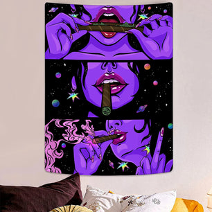 Trippy Tapestry Wall Hanging Cool Girl Hippie Tapestries Boho Aesthetic Room Cute Decor Anime Psychedelic Background Cloth Mural